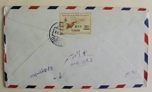 TIMOR ESTACAO OCT 1960, TO USA 12 STAMPS WITH JITTER DOUBLE $ 10,SCARCE