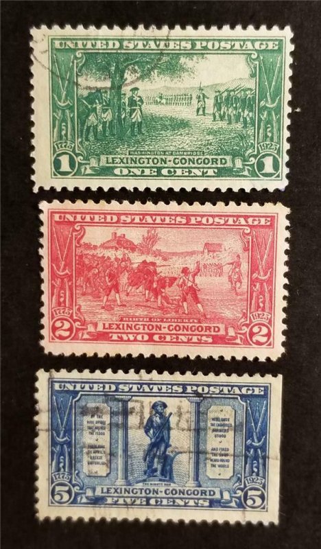 US Scott 617 618 619 1923 Lexington Concord Stamp set Used T6103