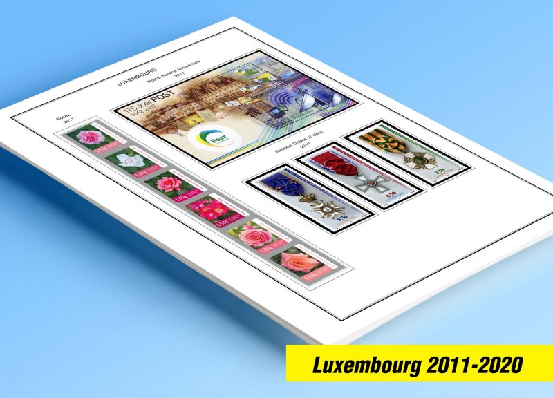 COLOR PRINTED LUXEMBOURG 2011-2020 STAMP ALBUM PAGES (49 illustrated pages)