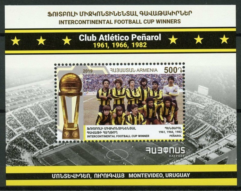 Armenia Football Stamps 2019 MNH Atletico Penarol Intercontinental Cup 1v M/S