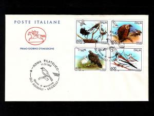 Italy  Scott #2016-2019 (Birds) on First Day Cover