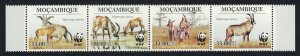 Mozambique WWF Roan Antelope Strip of 4v 2010 MNH SC#1930 MI#3658-3661