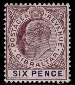 GIBRALTAR EDVII SG60a, 6d dull purple & violet, M MINT. Cat £32. CHALKY