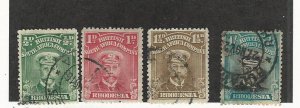 Rhodesia, Postage Stamp, #119-121, 130 Used, 1913-1917