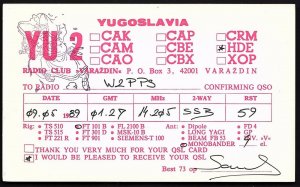 QSL QSO RADIO CARD Pic of Varzdin 1181-1981 god.,( Croatia) Yugoslavia (Q2652)