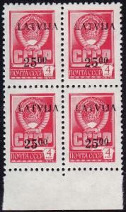 Latvia - 1992 - Scott #331 - MNH block of 4 - Surcharge