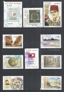 TEN AT A TIME  - TUNISIA 2017-2018 - POSTALLY USED