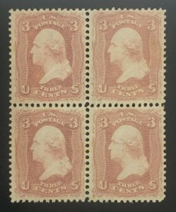 MOMEN: US STAMPS #65 BLOCK MINT OG NH VF PSE CERT LOT #70012-6