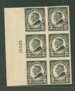 United States #611 Mint (NH) Plate Block (Cat)