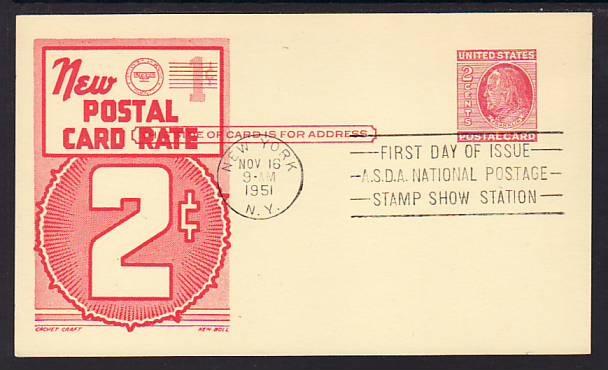 US UX38 Franklin 1951 Cachet Craft U/A FDC 