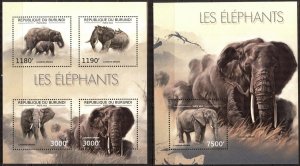 Burundi 2012 Elephants Sheet + S/S MNH