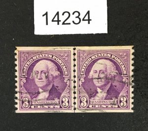 MOMEN: US STAMPS # 721 USED LINE PAIR LOT #14234