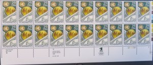 2558 29c Numismatics, Plate Block (20) Upper