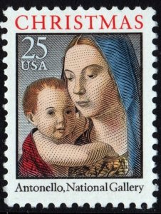 SC#2514 25¢ Madonna & Child Single (1990) MNH