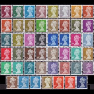 G.B.-MACHINS 1996 - Scott# MH245-290 Queen Set of 47 Used three used