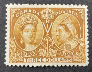 CANADA #63  1897 $3 yellow bister Queen Victoria Jubilee Issue, VF, Mint HH, HR