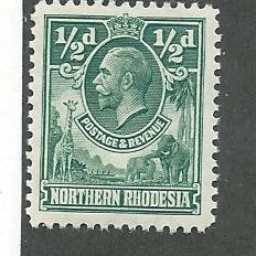 Northern Rhodesia #1 George V  (MNH) CV$1.75