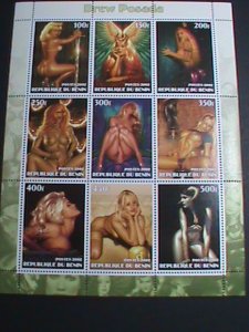 BENIN 2002- NUDE ARTS PAINTING-DREW POSADA- MNH SHEET   VERY FINE