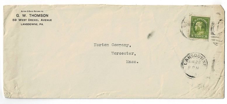 SOLO 8c Franklin, 1914  unusual franking (4973)