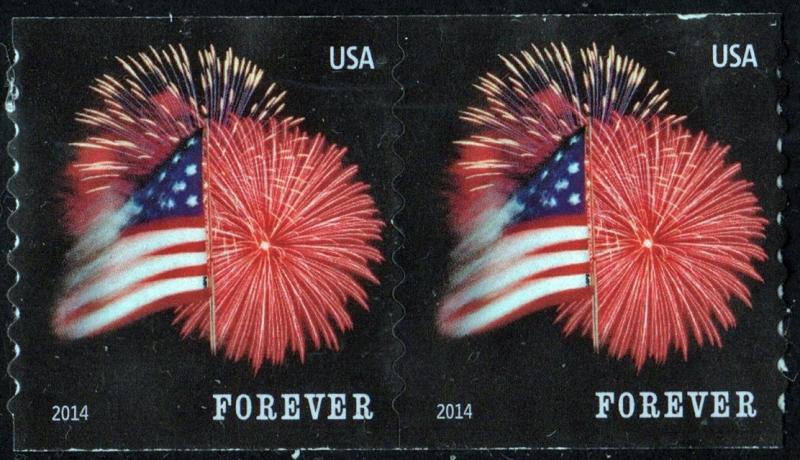 SC#4854 (49¢) Star Spangled Banner Coil Pair (2014) SA