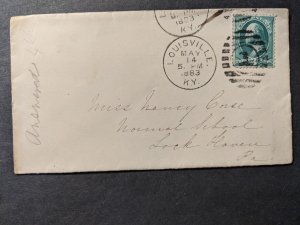 1883 LOUISVILLE, KY to LOCK HAVEN, PA Postal History Cover 