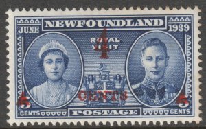 Canada Newfoundland Scott 251 - SG274, 1939 Royal Visit 4c on 5c MH*