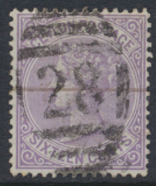 Ceylon  SG 126  Used  1872 QV 16c  SC# 67  28 cancel  See scan