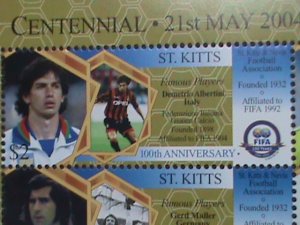 ST.KITTS 2004-SC#602 CENTENARY OF FOOT BALL MNH S/S SHEET-VERY FINE VERY FINE