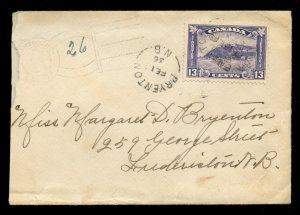 ?BRYENTON, N.B. Keyhole Registration handstamp 1936 CONFED ISSUE cover Canada