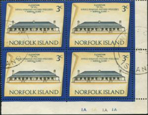 Norfolk Island 1973 SG135 3c Historic Building block FU