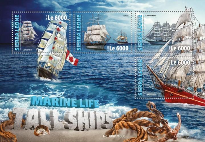 SIERRA LEONE - 2016 - Tall Ships - Perf 4v Sheet - MNH