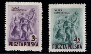 Poland Scott 552, B81 MNH** 1952 New Constitution stamps