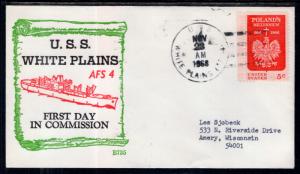 US USS White Plains First Day in Commission 1968 Ship Cover