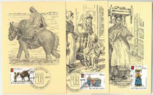 63472 -  BELGIUM - POSTAL HISTORY: set of 3  MAXIMUM CARD 1975 - ETHNIC Costumes