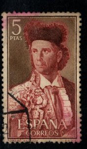 SPAIN Scott 920 Used Bull Fighter stamp