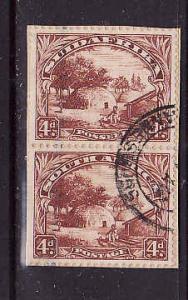 South Africa-Sc#40-used pair-4p reddish brown-Native Kraal-1932-s/h fee reflects