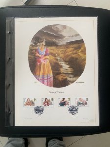 GB 1980 famous women FDC panel, big size with plastic holder