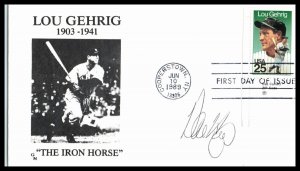 1989 Lou Gehrig The Iron Horse Sc 2417 GM cachet FDC signed Danny Heep (2M