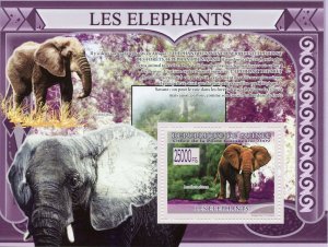 Guinea Elephants Stamps 2009 MNH African Elephant Wild Animals Fauna 1v S/S