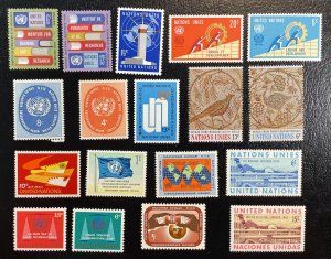 United Nations LOT MNH: 63-64,105,125,166-167,192-198,199-202,C14