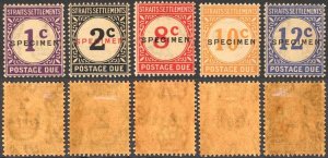 Straits Settlements SGD1/D6 Post Dues Opt SPECIMEN No 4c (issued later) (toned)