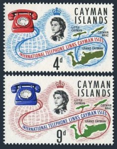 Cayman 189-190, MNH. Michel 190-191. Telephone links, 1966. Map.