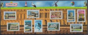 FRANCE Sc# 2978a-j CPL MNH S/S of 10 DIFFERENT GARDENS, PARKS, LANDMARKS