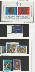 Liechtenstein, Postage Stamp, #587-590, 610-613 Mint NH, 1976