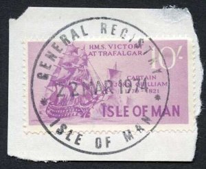 Isle of Man 10/- Purple QEII Pictorial Revenues CDS On Piece