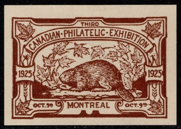 1925 Canada Cinderella 3rd Canadian Philatelic Exhibition Oct 5-9 1925 Unused