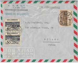 62377  -  MOZAMBIQUE Moçambique  - POSTAL HISTORY:  AIRMAIL COVER to ITALY 1951