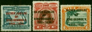 Niue 1935 Jubilee Set of 3 SG69-71a Fine MM