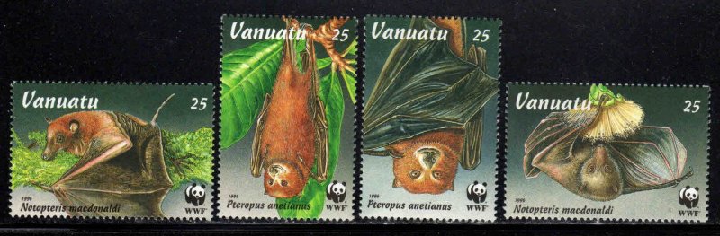 Vanuatu # 673-76 ~ Cplt Set of 4 ~ Flying Foxes, Bats ~ MInt, NH  (1996)