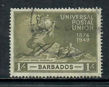 BARBADOS 1949 UPU 1/- USED